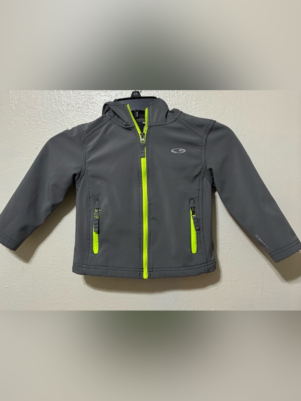 Champion Kids Gray Rashguard Jacket with Neon Yellow Zippers